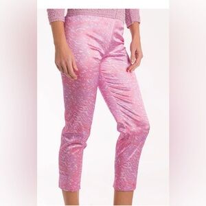 NWOT LEGGIADRO PRINT VISCOSE COTTON CAPRI IN PINK ZEBRA